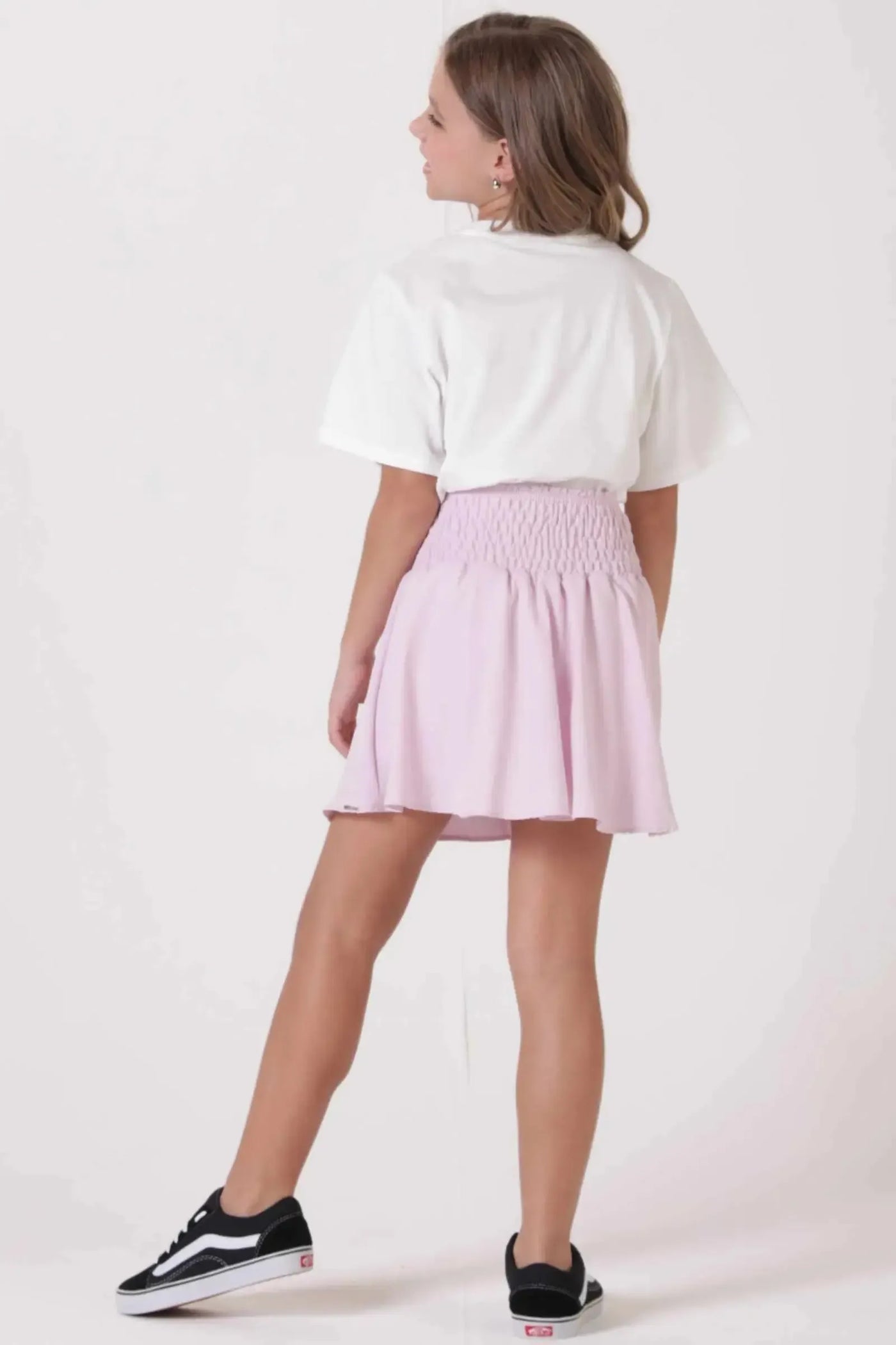 Conjunto de Blusa em Meia Malha e Saia em Crepe Dua Lipa com Shorts Embutido 87222 Lilimoon Teen Menina