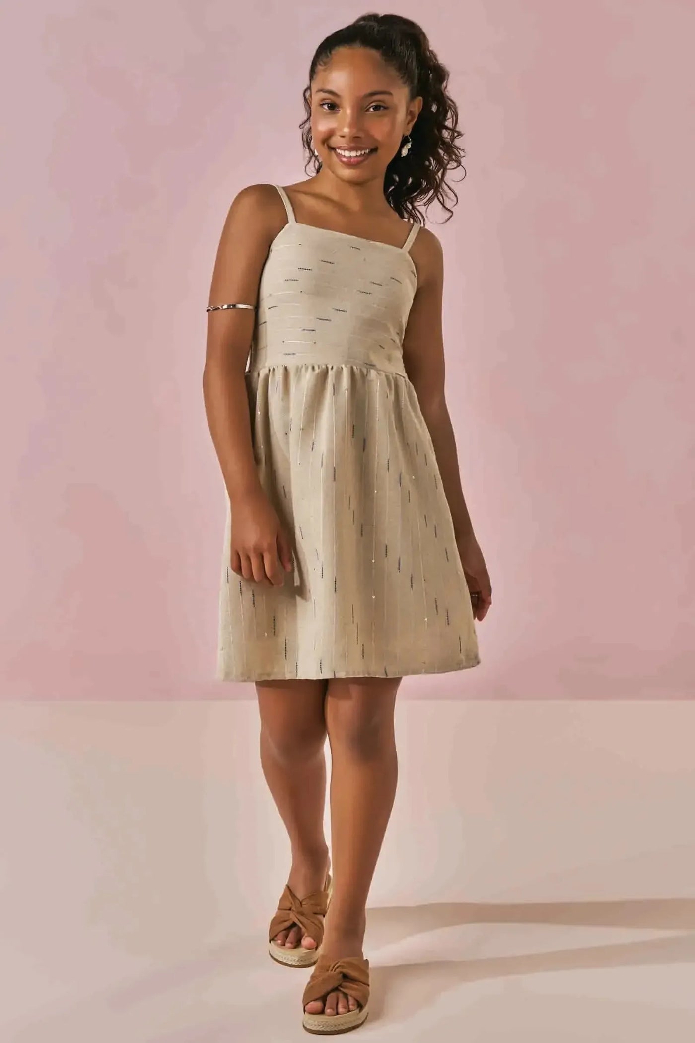 Vestido em Linho Maquinetado 87540 Lilimoon Teen Menina