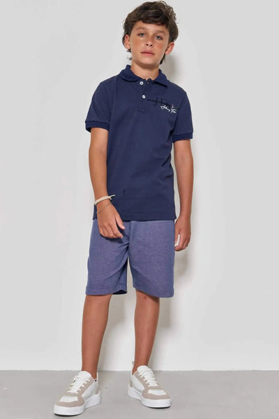 Bermuda em Malha Denim com Elastano 88763 Johnny Fox Teen Menino