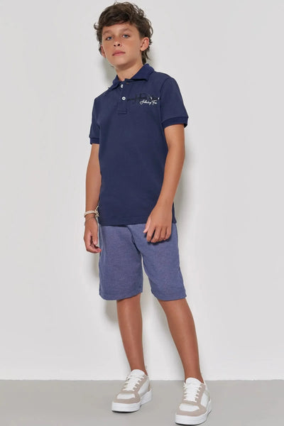 Bermuda em Malha Denim com Elastano 88763 Johnny Fox Teen Menino