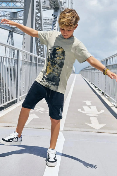 Bermuda em Sarja Girassol com Elastano 87050 Johnny Fox Teen Menino