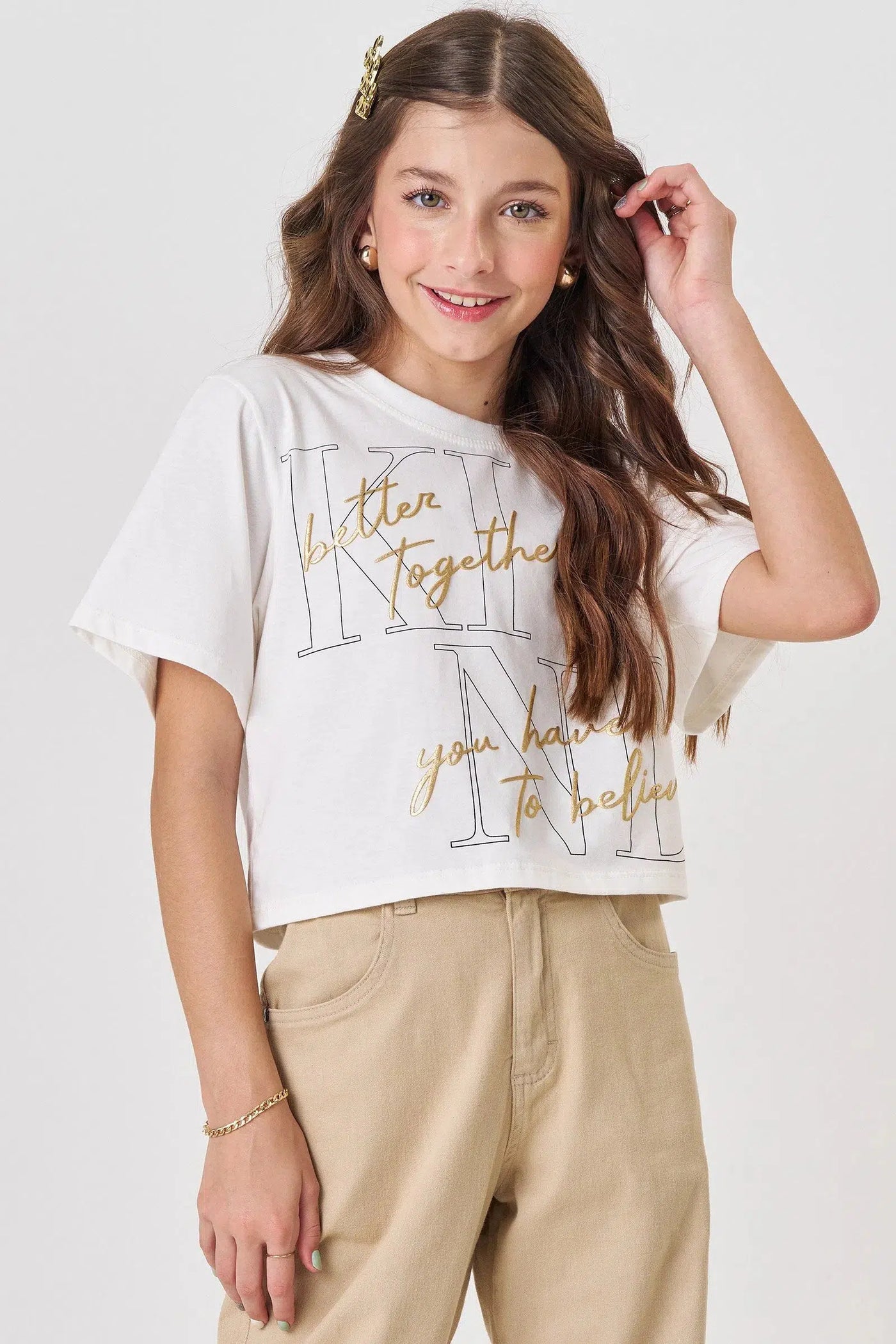 Blusa Boxy Over Teen Menina em Meia Malha 81958 Vic&Vicky