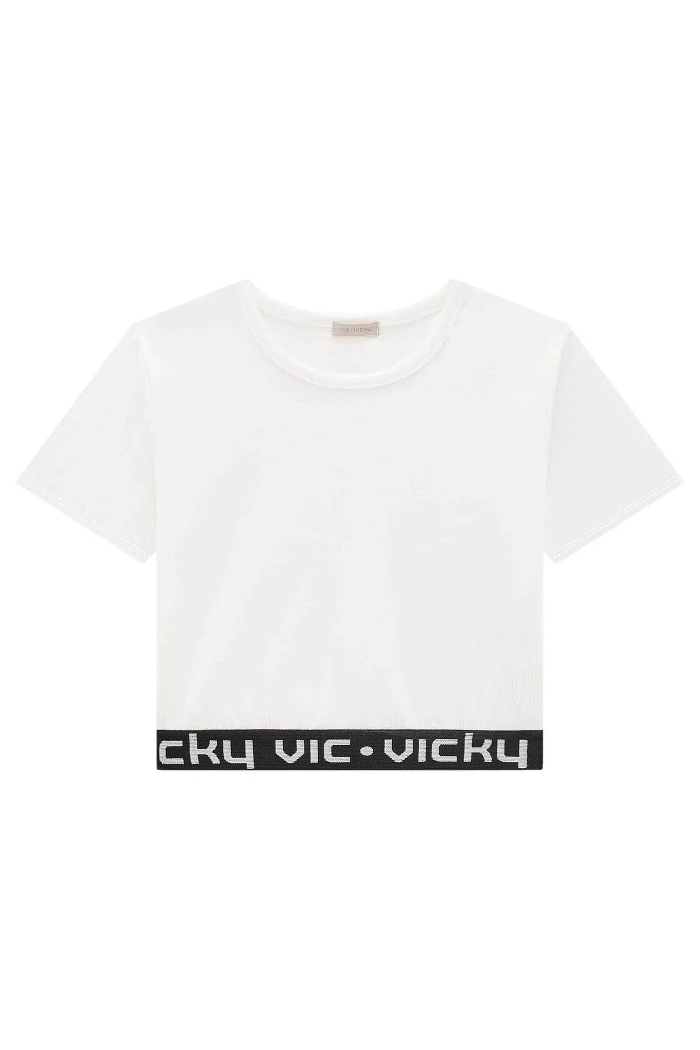 Blusa Cropped Teen Menina em Canelado Liz 81976 Vic&Vicky