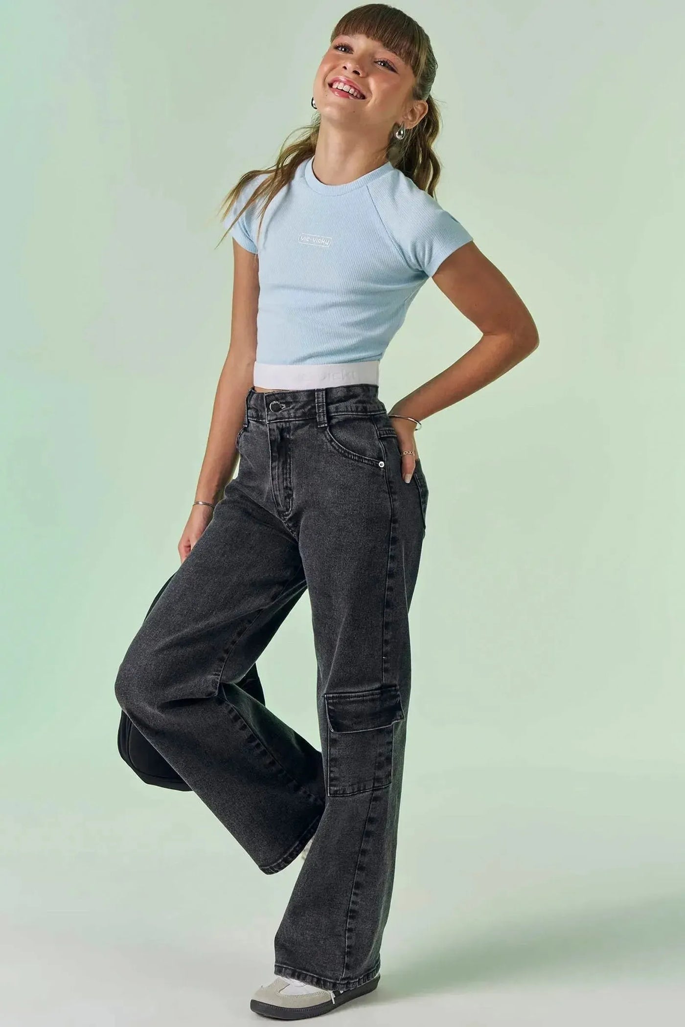 Blusa Cropped em Canelado Liz 86899 Vic&Vicky Teen Menina