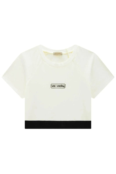 Blusa Cropped em Canelado Liz 86899 Vic&Vicky Teen Menina