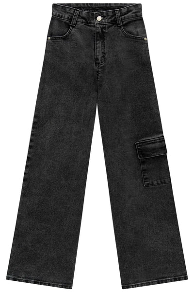 Calça Wide Leg em Jeans com Elastano 87510 Vic&Vicky Teen Menina