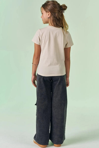 Calça Wide Leg em Jeans com Elastano 87510 Vic&Vicky Teen Menina