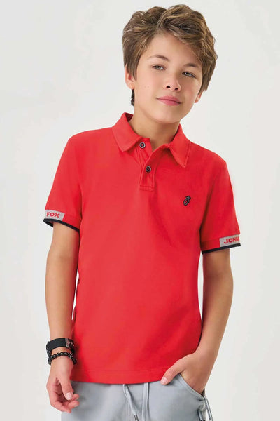 Camisa Polo em Meia Malha 80109 Johnny Fox Teen Menino