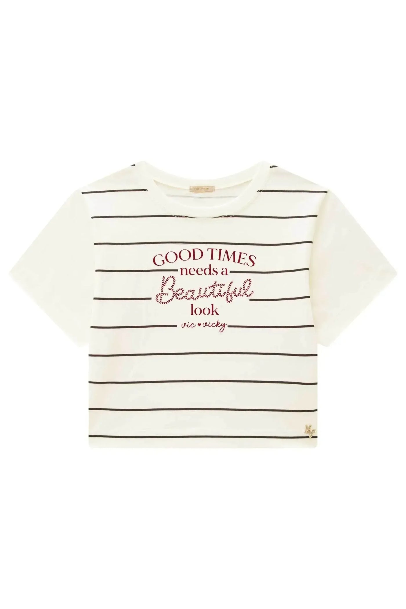 Camiseta Boxy Over em Meia Malha 86910 Vic&Vicky Teen Menina