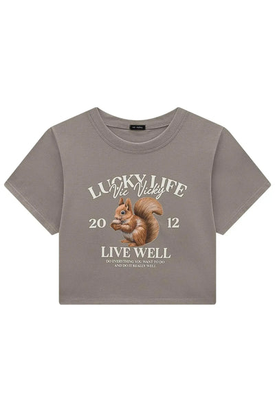 Camiseta Boxy Over em Meia Malha 88688 Vic&Vicky Teen Menina