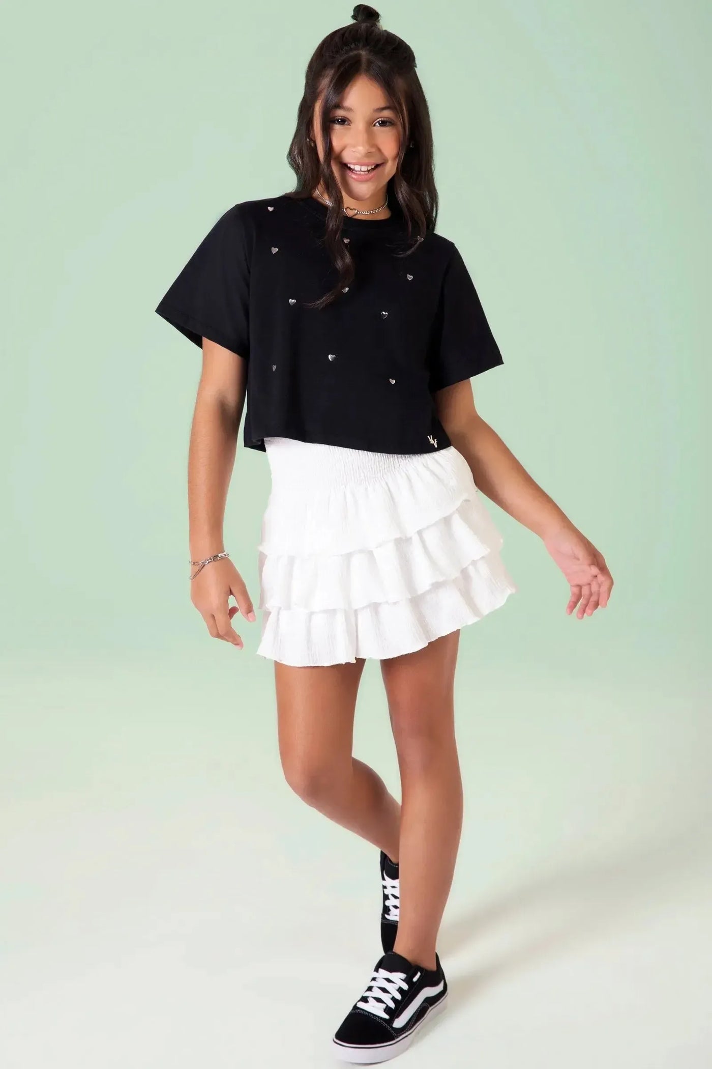 Camiseta Boxy Over em Meia Malha 90455 Vic&Vicky Teen Menina