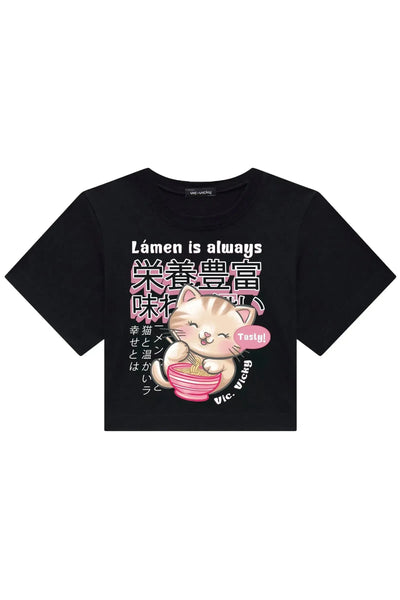 Camiseta Boxy Over em Meia Malha 90460 Vic&Vicky Teen Menina