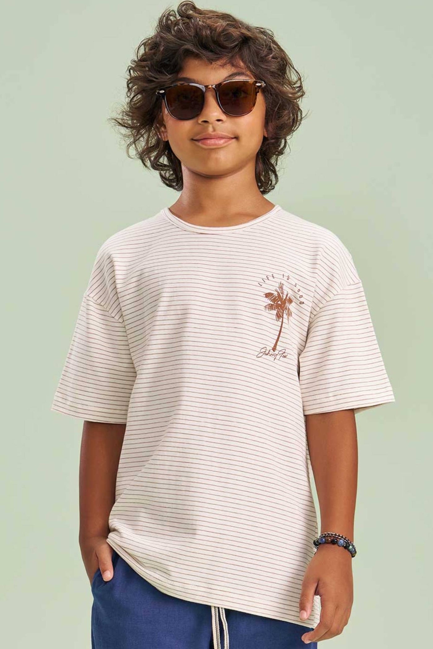 Camiseta em Cotton Listrado Fio Tinto 78405 Johnny Fox