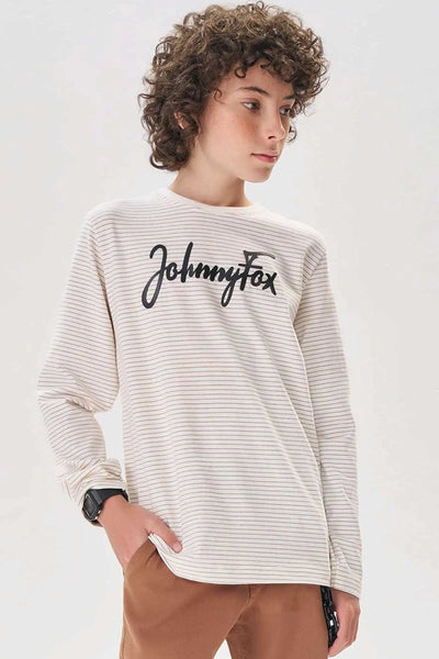 Camiseta em Cotton Listrado Fio Tinto 81363 Johnny Fox Teen Menino