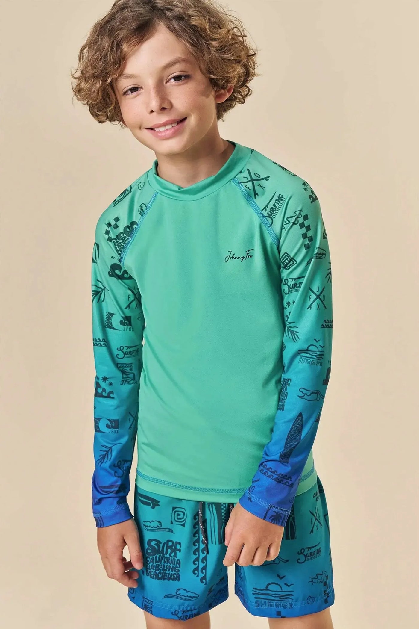 Camiseta em Malha UV Dry com Proteção UV50+ 85333 Johnny Fox Teen Menino