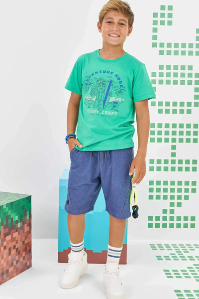 Camiseta em Meia Malha 86318 Johnny Fox Teen Menino