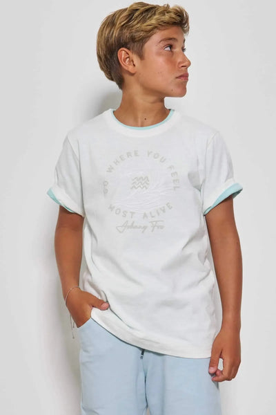 Camiseta em Meia Malha Flamê 86830 Johnny Fox Teen Menino