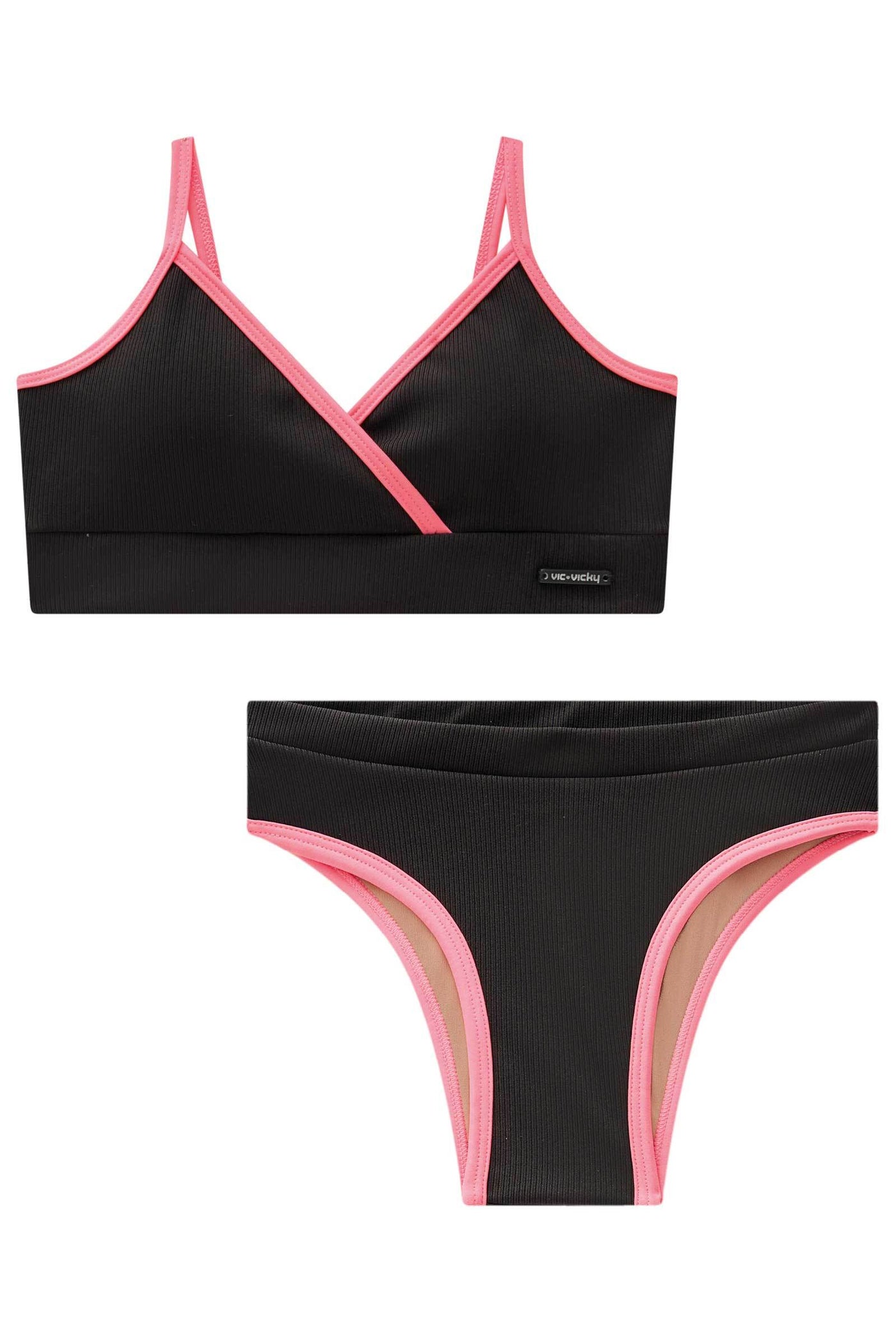 Conjunto de Biquini Calcinha Tradicional em Malha Textura Canelada 84369 Vic&Vicky Teen Menina