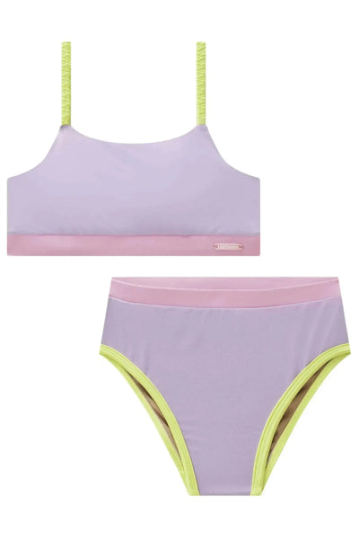Conjunto de Biquíni com Top e Calcinha em Malha UV Dry 50+ 87841 Lilimoon Teen Menina