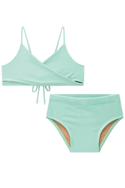 Conjunto de Biquini Top Transpassado e Calcinha Tradicional em Malha Poliamida UV 50+ 87996 Vic&Vicky Teen Menina