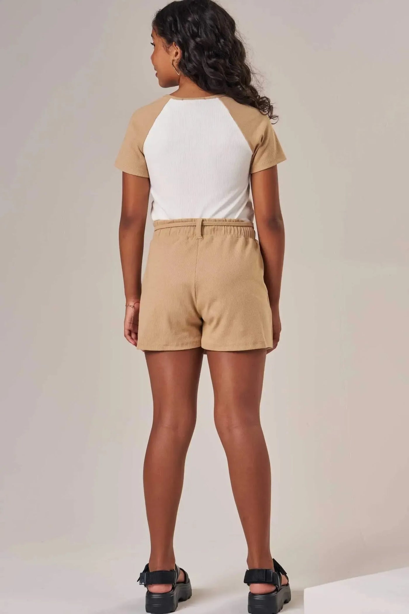 Conjunto de Blusa Boxy e Short Saia em Canelado Liz 87225 Lilimoon Teen Menina