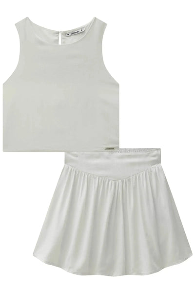 Conjunto de Blusa Cropped e Saia em Viscose Light Shine 87489 Lilimoon Teen Menina
