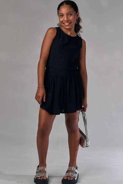 Conjunto de Blusa Cropped e Saia em Viscose Light Shine 87489 Lilimoon Teen Menina