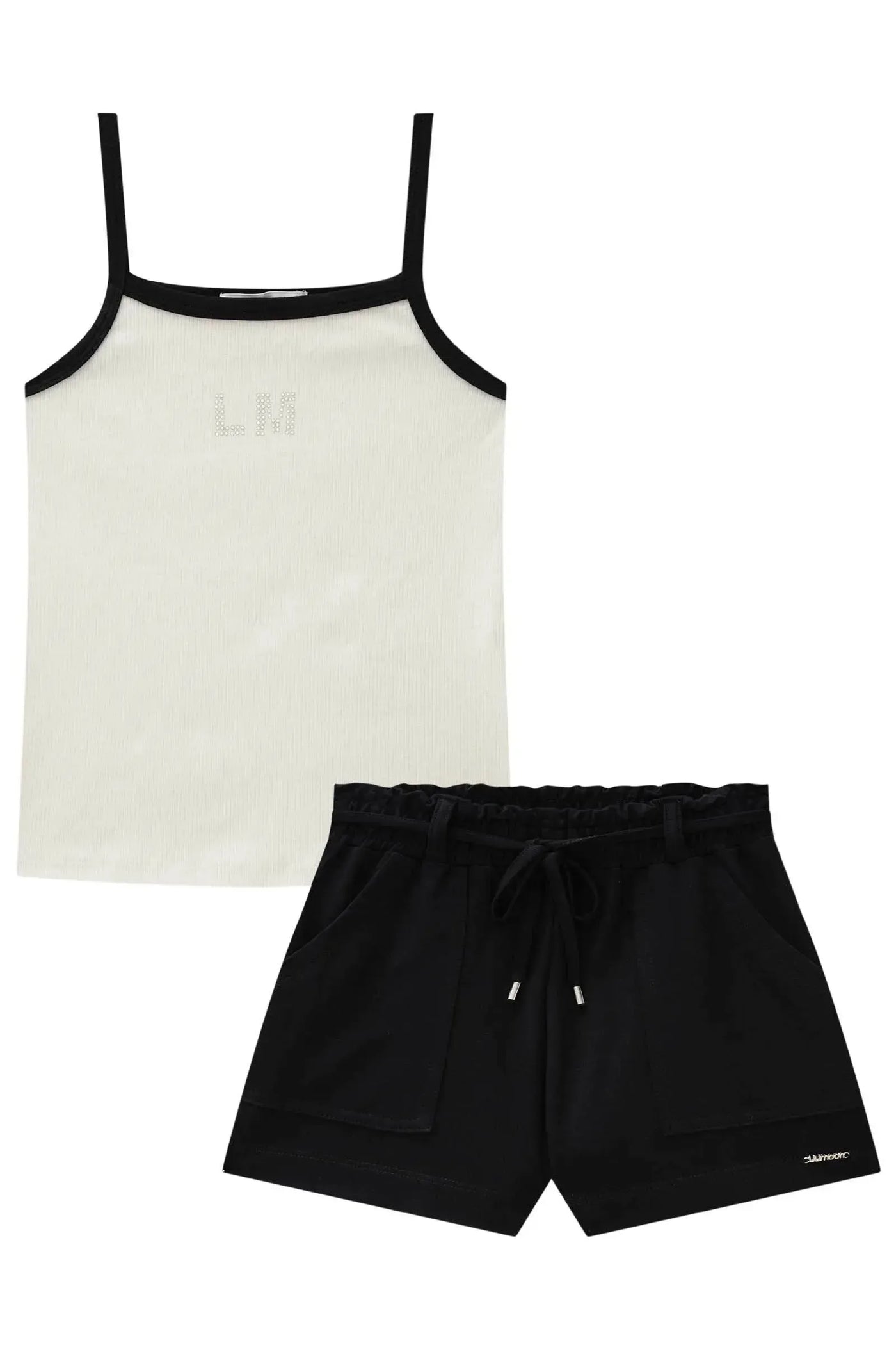 Conjunto de Blusa em Canelado Liz e Shorts em Molevisco 87460 Lilimoon Teen Menina
