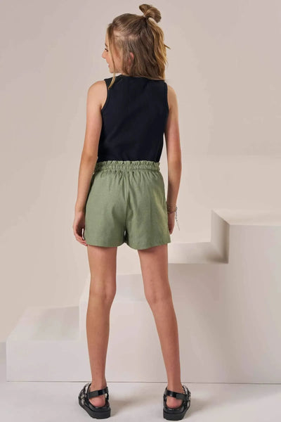 Conjunto de Blusa em Canelado Liz e Shorts em Visco Linho Stretch 87017 Lilimoon Teen Menina