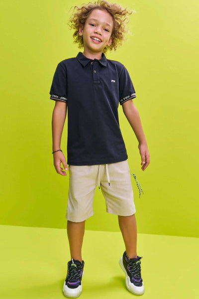 Conjunto de Camisa Polo em Piquet Elastano e Bermuda em Tecido Eco com Elastano 78251 Johnny Fox