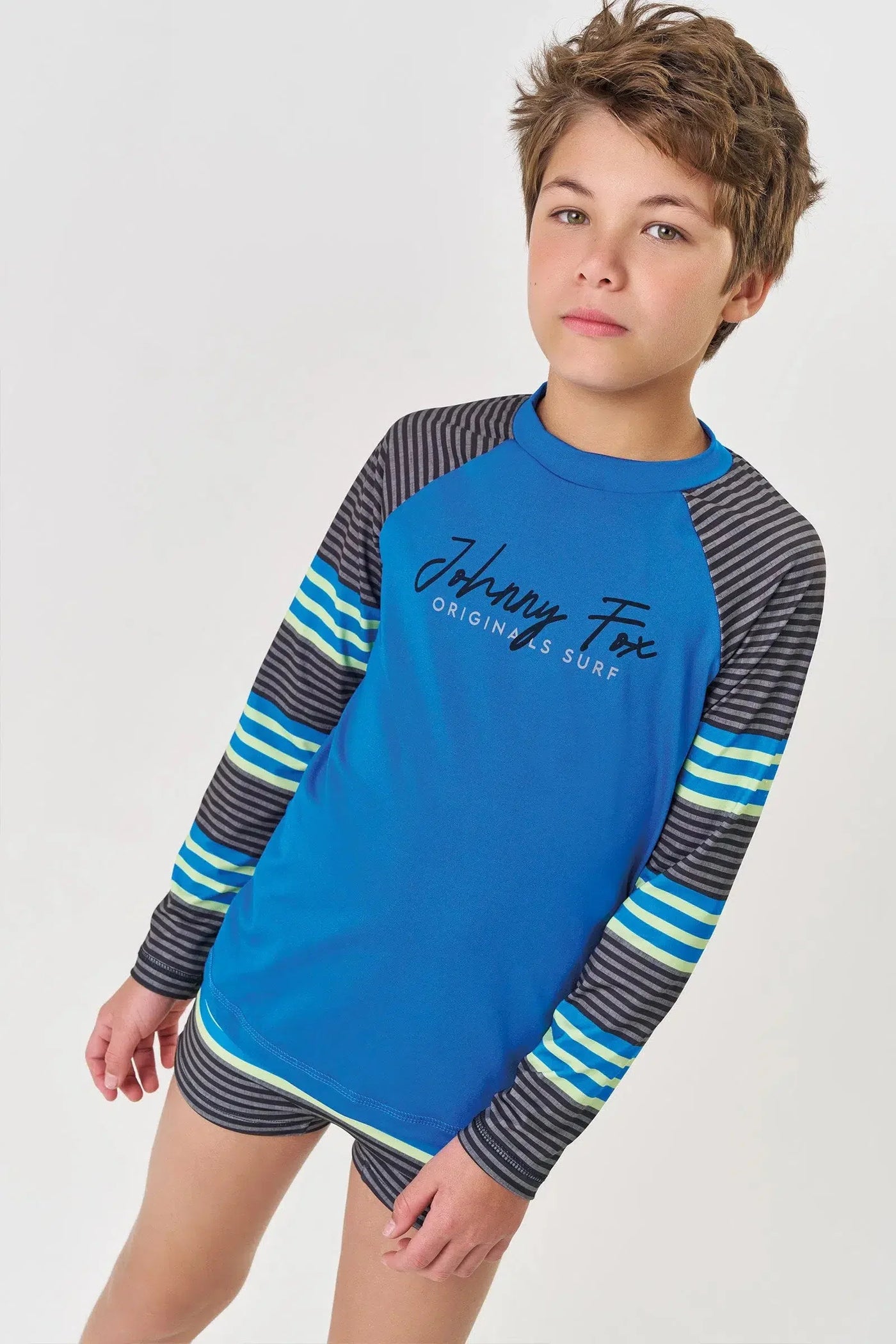 Conjunto Teen Menino de Camiseta e Sunga em Malha Uv Dry com Proteção Uv50+ 81751 Johnny Fox