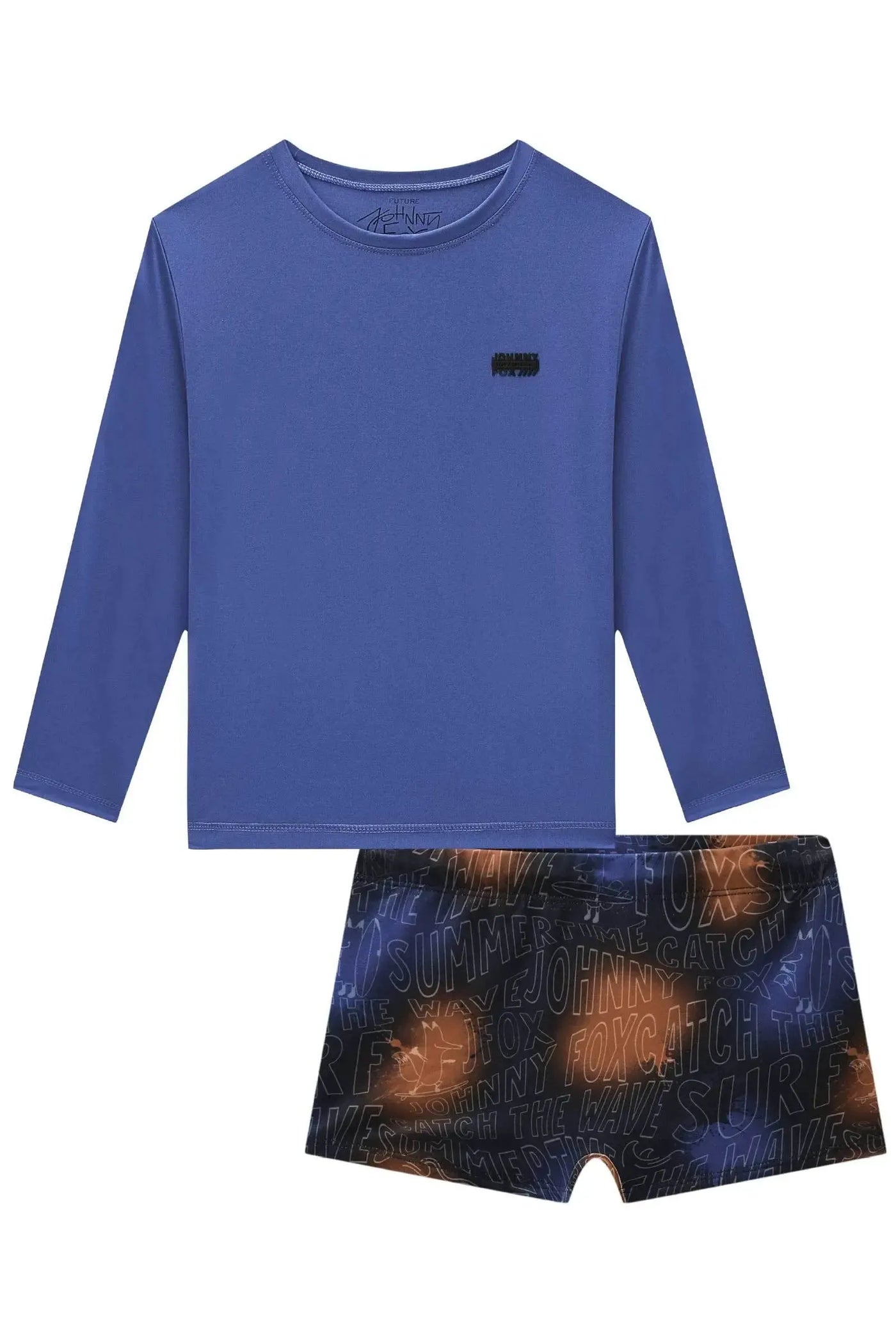 Conjunto de Camiseta e Sunga em Malha Uv Dry com Proteção UV50+ 88265 Johnny Fox Teen Menino