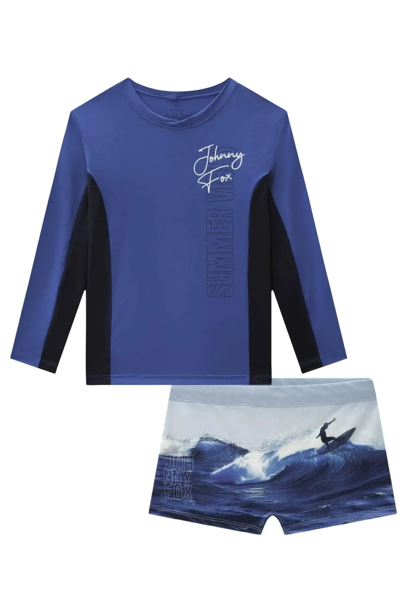 Conjunto de Camiseta e Sunga em Malha Uv Dry com Proteção Uv50+ 88306 Johnny Fox Teen Menino