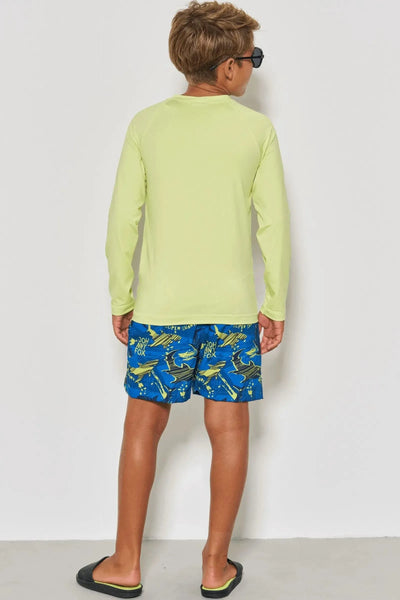 Conjunto de Camiseta em Malha Uv Dry com Proteção UV50+ e Bermuda em Nylon com Elastano 88268 Johnny Fox Teen Menino