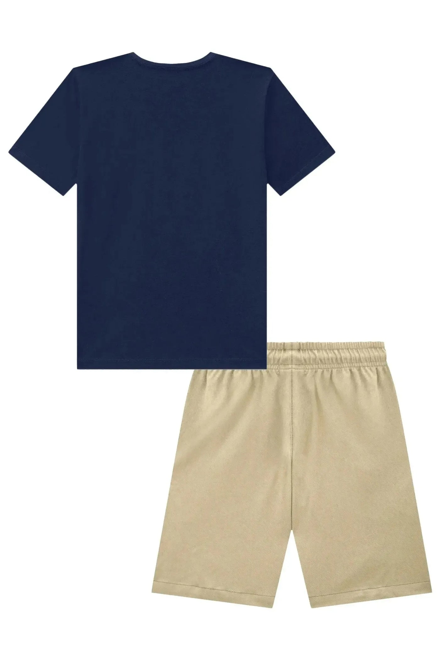 Conjunto de Camiseta em Meia Malha e Bermuda em Cotton Jeans com Elastano 94127 Johnny Fox Teen Menino