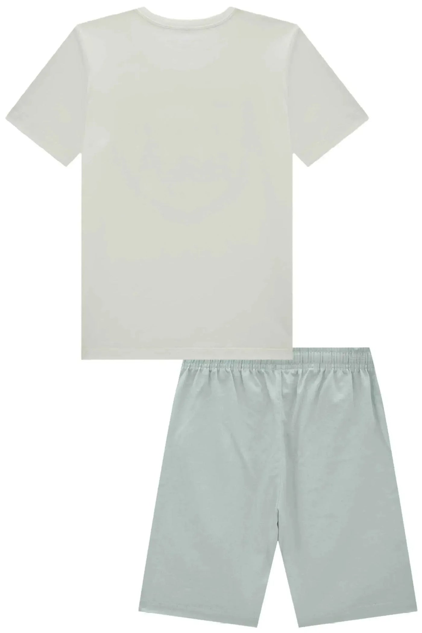 Conjunto de Camiseta em Meia Malha e Bermuda em Linho Santorine com Elastano 87072 Johnny Fox Teen Menino