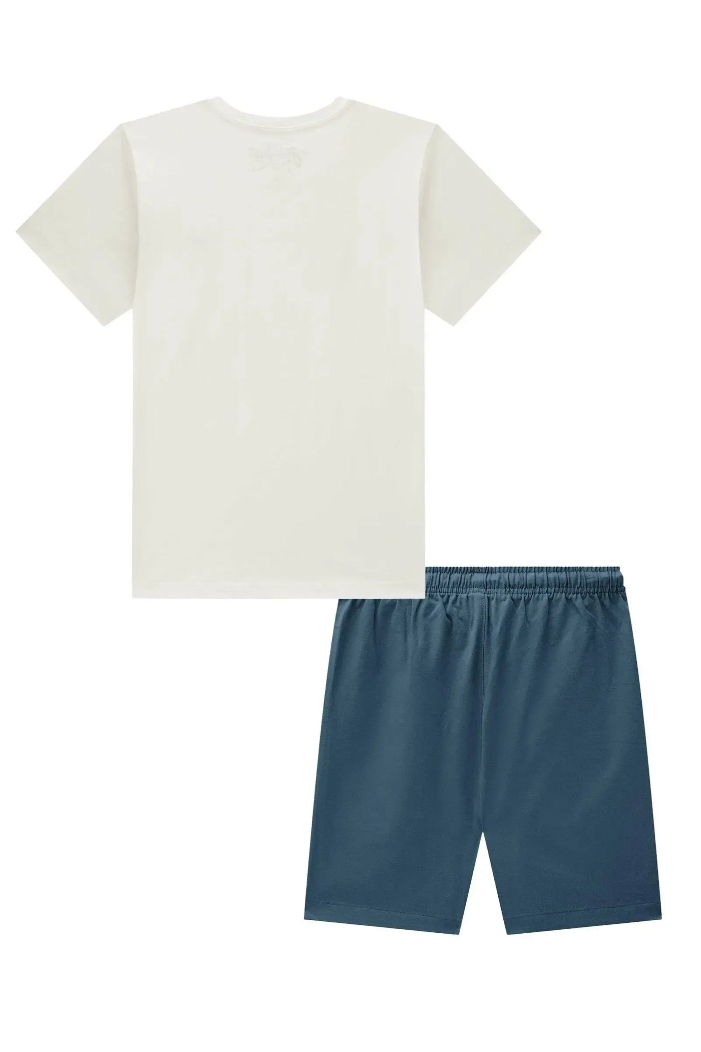 Conjunto de Camiseta em Meia Malha e Bermuda em Linho Santorine com Elastano 94115 Johnny Fox Teen Menino