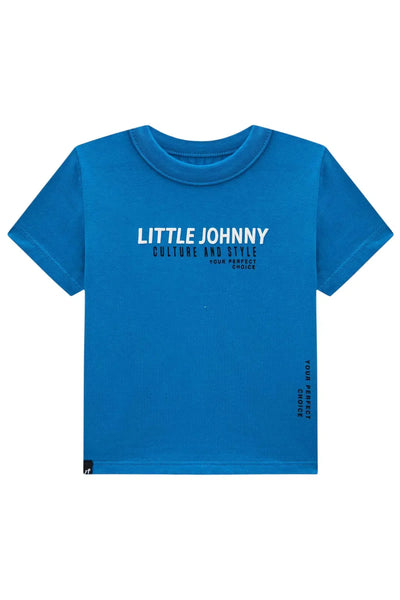 Conjunto Bebê Menino de Camiseta em Meia Malha e Bermuda em Sarja Ônix com Elastano 81609 Johnny Fox