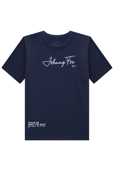 Conjunto Teen Menino de Camiseta em Meia Malha e Bermuda em Sarja Ônix com Elastano 82134 Johnny Fox