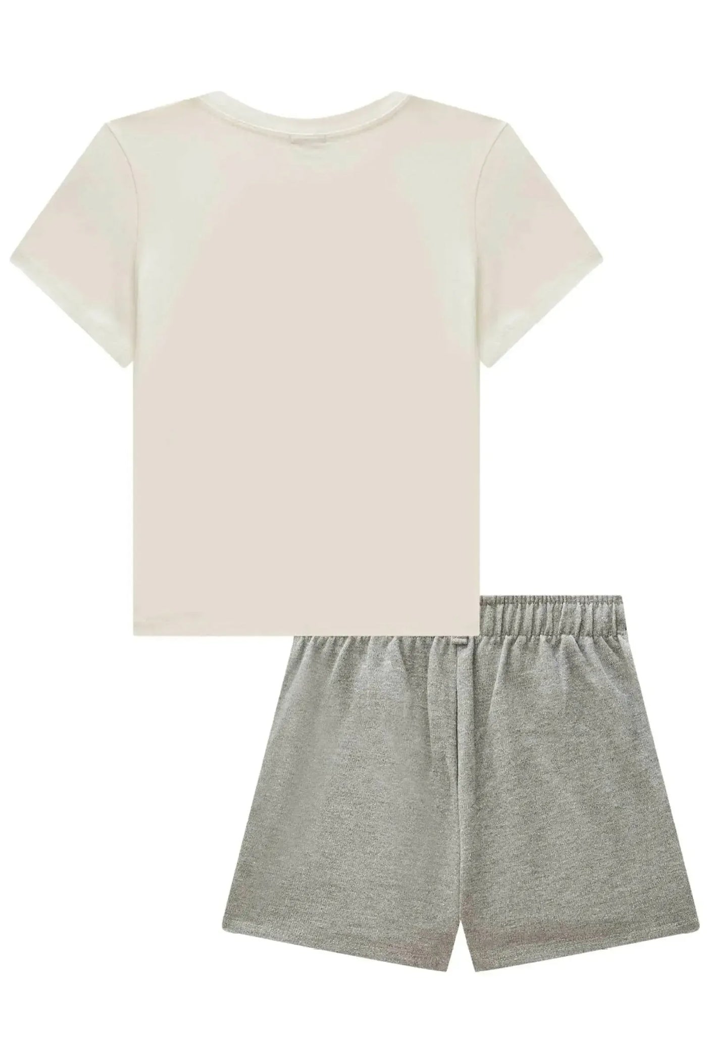 Conjunto de Camiseta em Meia Malha e Short Saia em Moletom sem Pelúcia 87524 Vic&Vicky Teen Menina