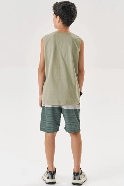 Conjunto de Regata em Meia Malha e Bermuda em Nylon Ergonomic com Elastano 88281 Johnny Fox Teen Menino