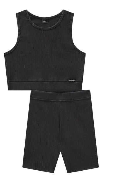 Conjunto de Top Cropped e Biker em Soft Line 86714 Vic&Vicky Teen Menina