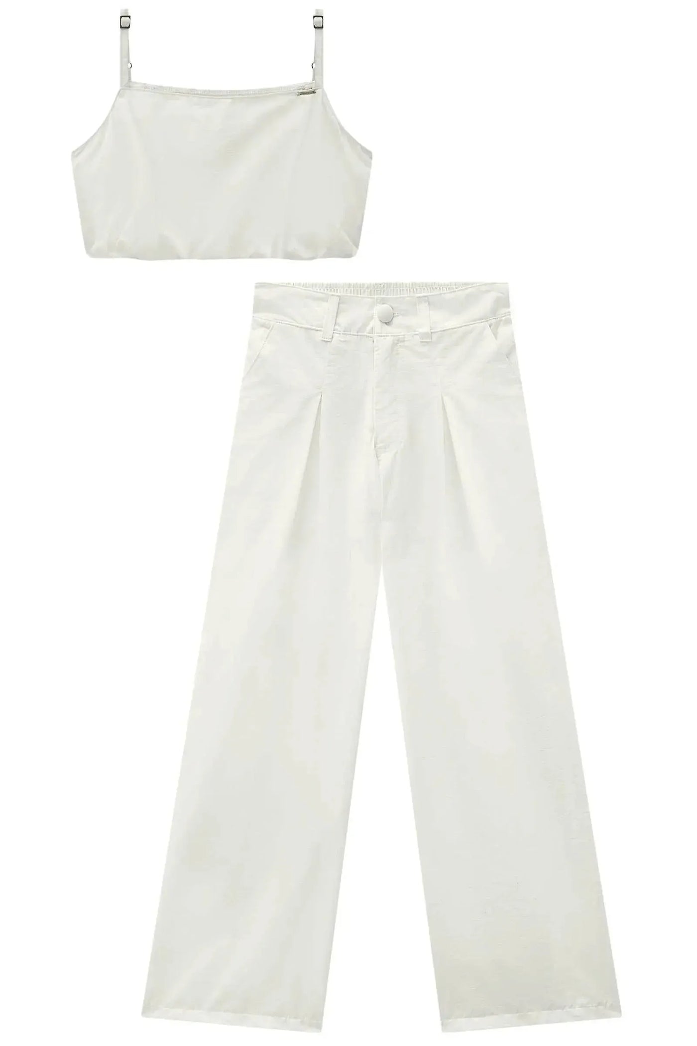 Conjunto de Top Cropped e Calça em Alfaiataria Amore 87470 Lilimoon Teen Menina