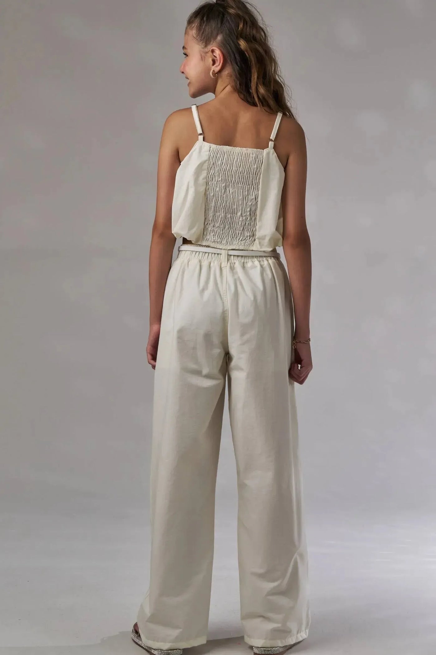 Conjunto de Top Cropped e Calça em Alfaiataria Amore 87470 Lilimoon Teen Menina