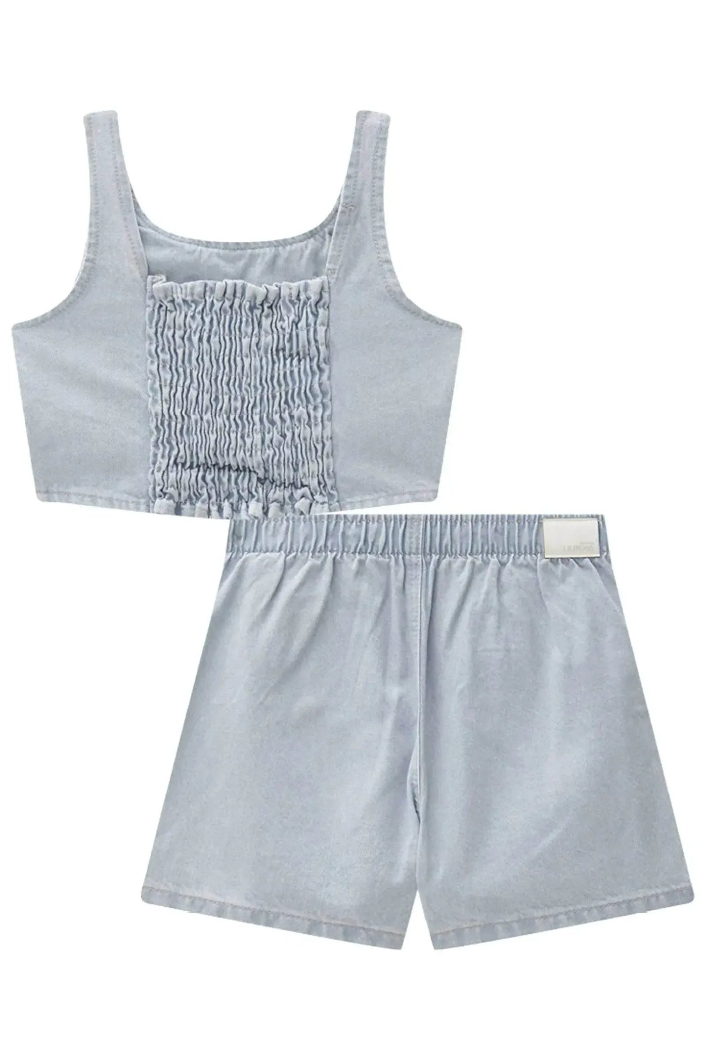 Conjunto de Top Cropped e Short Saia em Jeans Arkansas 86848 Lilimoon Teen Menina