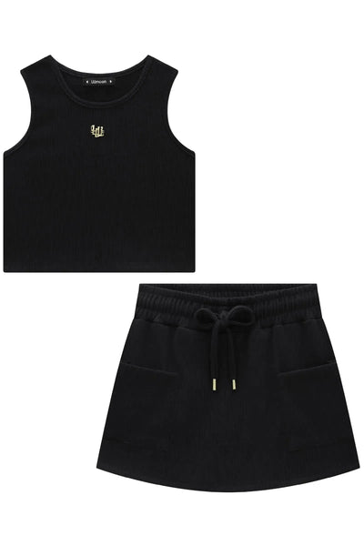 Conjunto de Top Cropped e Short Saia em Soft Line 87461 Lilimoon Teen Menina