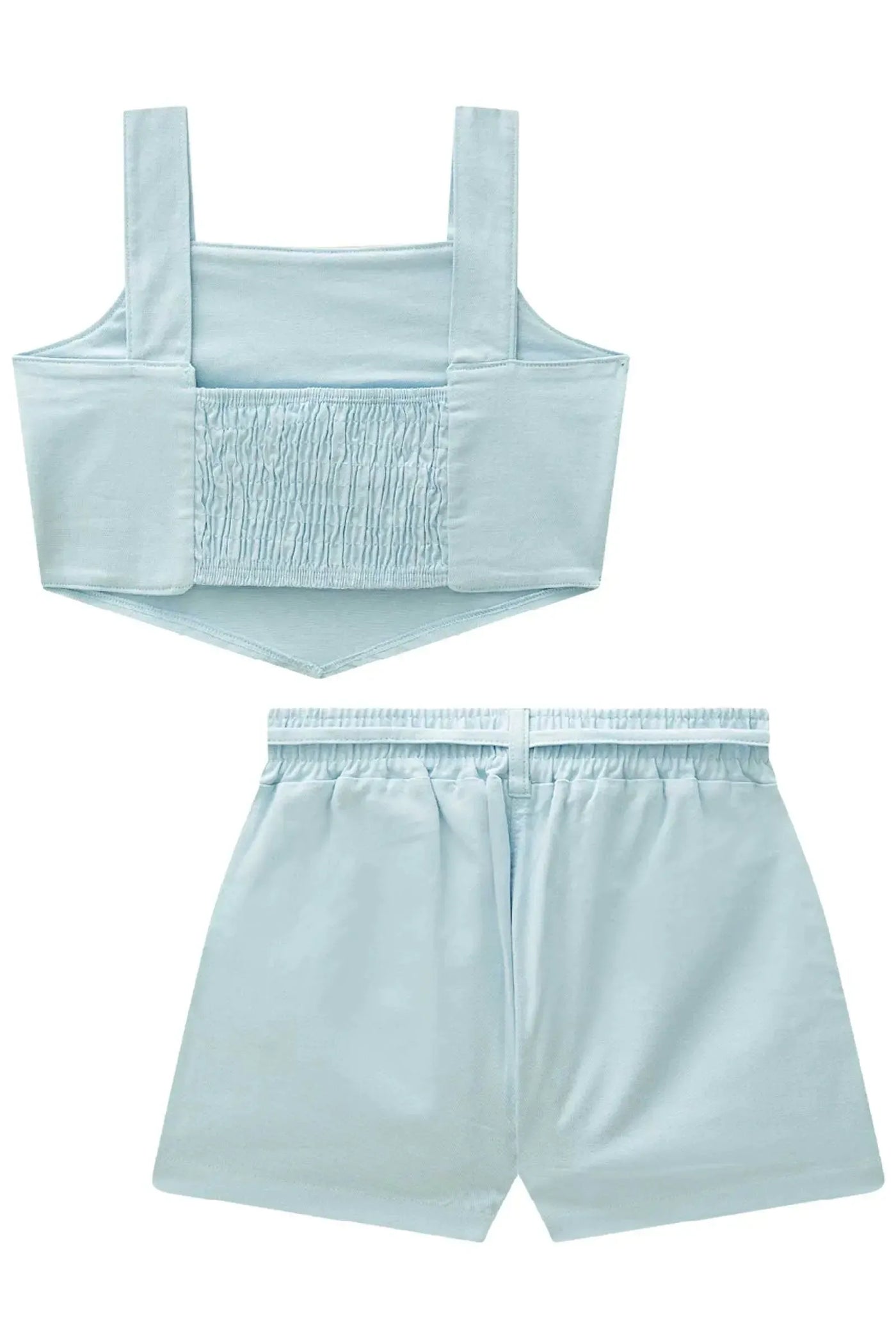 Conjunto de Top Cropped e Shorts e Sarja com Elastano 86722 Vic&Vicky Teen Menina