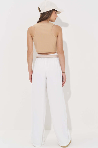 Conjunto de Top Cropped em Ribana Fancy e Calça em Alfaiataria Twill 84864 Vic&Vicky Teen Menina