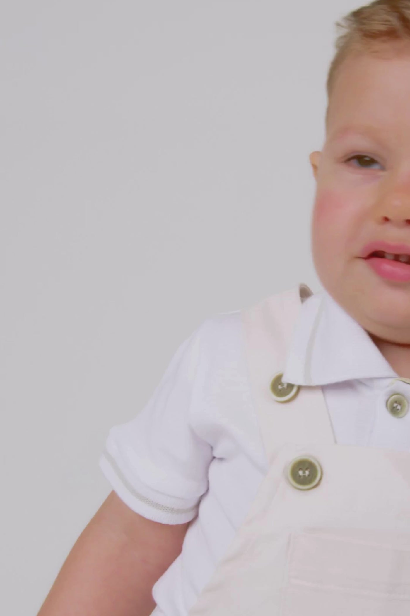 Conjunto de Jardineira em Sarja Caribe com Elastano e Body Polo em Cotton 84622 Johnny Fox Bebê Menino