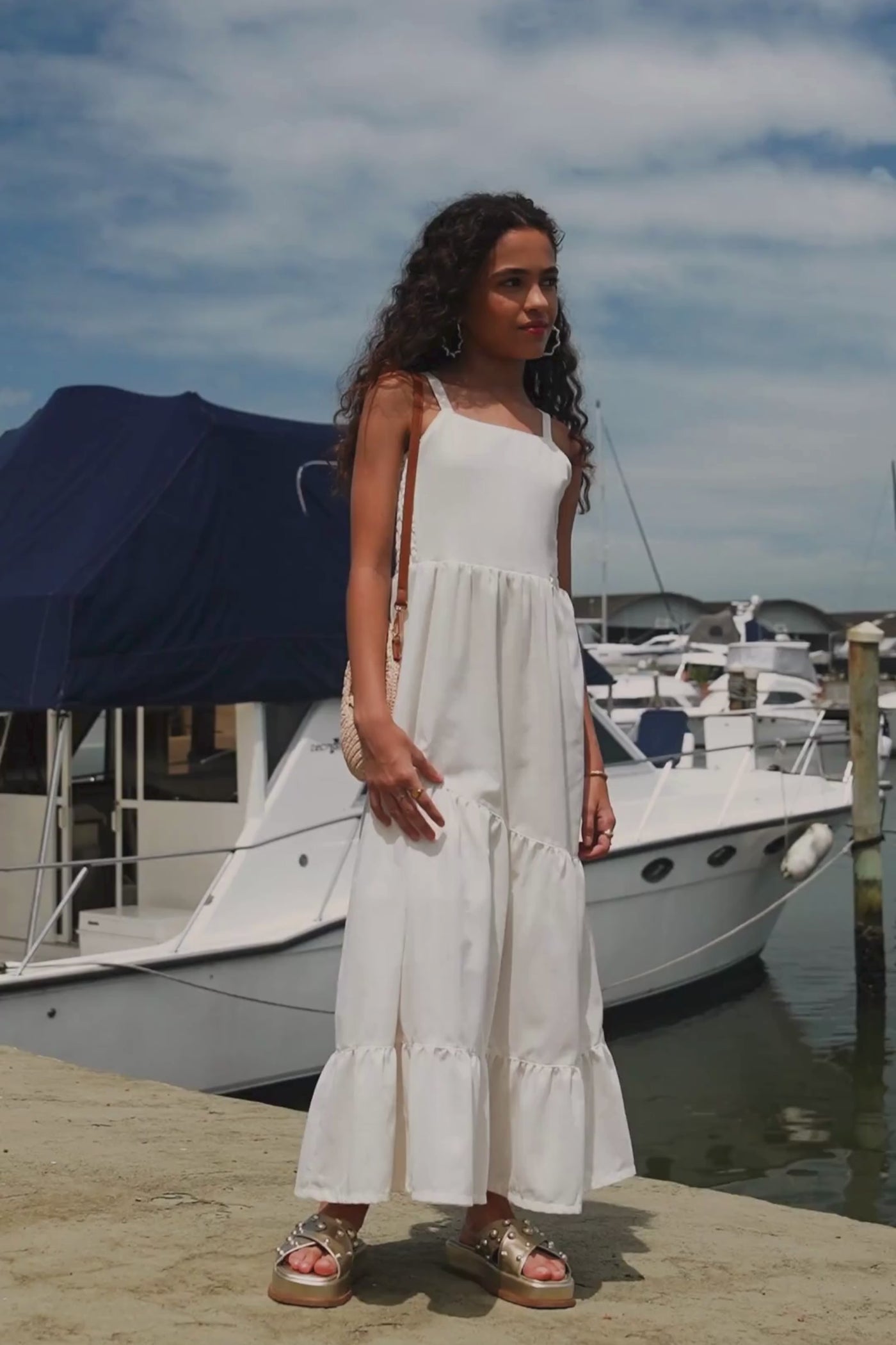 Vestido New Midi em Linho Gold 83679 Vic&Vicky Teen Menina